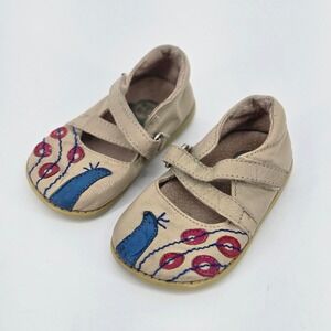 Livie & Luca Penelope Peacock Tan Beige Mary Jane Shoes Toddler Size 5 Retired